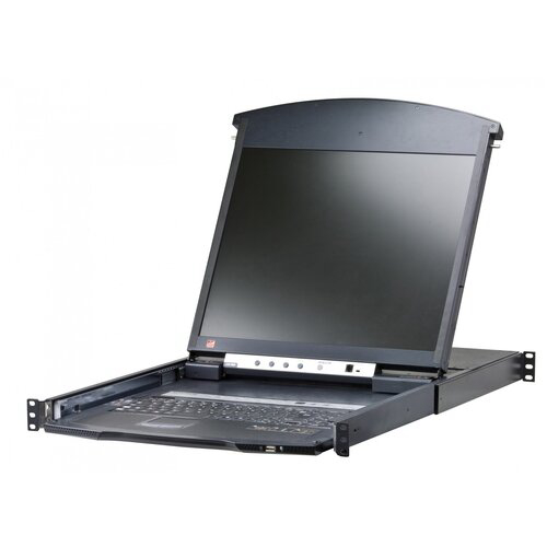 Коммутатор CAT5 KVM/LCD IP 17" 8PT KL1508AIM-AXA-RG ATEN LCD КВМ ATEN {KL1508AiM-AXA-RG} 1 local user PS2/USB/VGA конс.LCD 17"+32 IP user=> 8 cpu/порт/port (PS2/USB/Sun+VGA)/RS232, без модулей, 1600x1200 60Hz(40м), 1U 19",