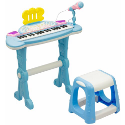 Детское пианино со стульчиком (2269-205) голубое, 37 клавиш