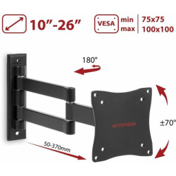 Кронштейн для телевизора Arm Media LCD-7101 черный 10"-26" макс.15кг настенный поворотно-выдвижной и наклонный