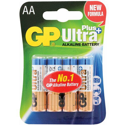 Батарея GP Ultra Plus Alkaline 15AUPNEW-2CR4 AA (4шт) блистер