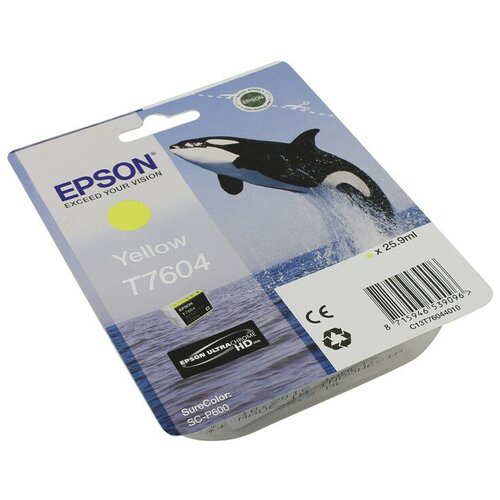 Картридж струйный Epson T7604 C13T76044010 желтый (2100стр.) (25.9мл) для Epson SureColor SC-P600