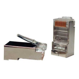 Коннектор Hyperline (PLUG-8P8C-U-C5-SH-100) FTP кат.5e RJ45 прозрачный (упак.:100шт)