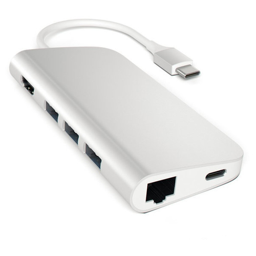 USB-концентратор Satechi Aluminum Multi-Port Adapter V2 Цвет серебряный.