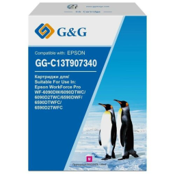 Картридж струйный G&G GG-C13T907340 пурпурный (120мл) для Epson WorkForce Pro WF-6090DW/6090DTWC/6090D2TWC/6590DWF