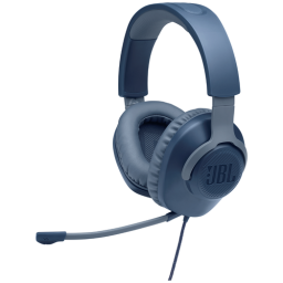 Наушники игровые JBL QUANTUM 100 [ закрытые, 20–20000 Гц, микр., каб. 1.2м, разъем 3.5мм, синие]