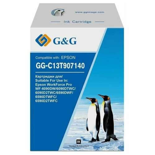 Картридж струйный G&G GG-C13T907140 черный (270мл) для Epson WorkForce Pro WF-6090DW/6090DTWC/6090D2TWC/6590DWF