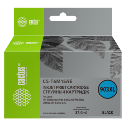 Картридж струйный Cactus CS-T6M15AE №903XL(есть ограничения по прошивке) черный (37мл) для HP OJP 6950/6960/6970