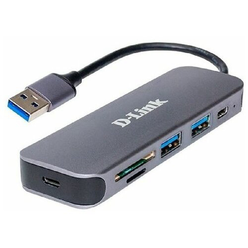 Концентратор/ DUB-1325 USB3.0 Hub, 2xUSB3.0 + USB-C, SD/microSD Card Reader