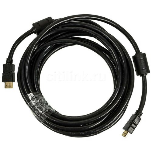 Кабель соединительный аудио-видео Ningbo HDMI-5M-MG HDMI (m)/HDMI (m) 5м. феррит.кольца позолоч.конт. черный (HDMI-5M-MG(VER1.4)BL)