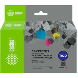 Картридж струйный Cactus CS-EPT02Q3 T02Q пурп.пигм. (660мл) для Epson WorkForce Enterprise WF-C20600D4TW