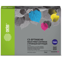 Картридж струйный Cactus CS-EPT908340 T9083 пурпурный (70мл) для Epson WorkForce WF-6090DW/WF-6590DWF Pro