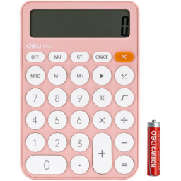 Калькулятор настольный Deli EM124PINK розовый 12-разр.