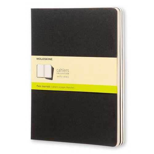 Блокнот Moleskine CAHIER JOURNAL QP323 XLarge 190х250мм обложка картон 120стр. нелинованный черный (3шт)