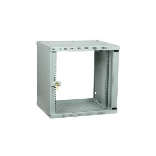 Шкаф коммутационный ITK Linea WE (LWE3-06U64-GF) настенный 6U 600x450мм пер.дв.стекл направл.под закл.гайки 50кг серый 400мм 11кг 200град. 320мм 20 сталь