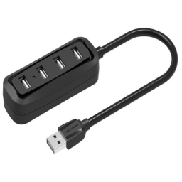 Концентратор Vention VAS-J43-B100 (USB 2.0 на 4 порта Черный - 1м.)