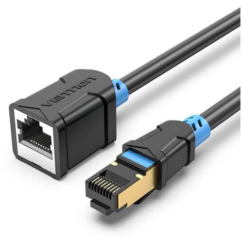 Патч-корд удлинитель Vention прямой SSTP cat.6, RJ45 - 2м. Черный