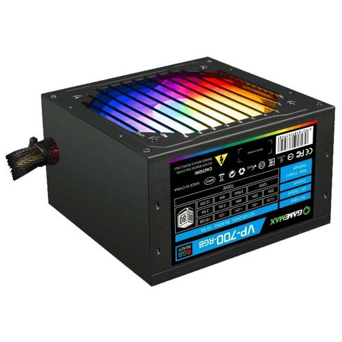 GameMax Блок питания ATX 700W VP-700-RGB-MODULAR 80+, Ultra quiet