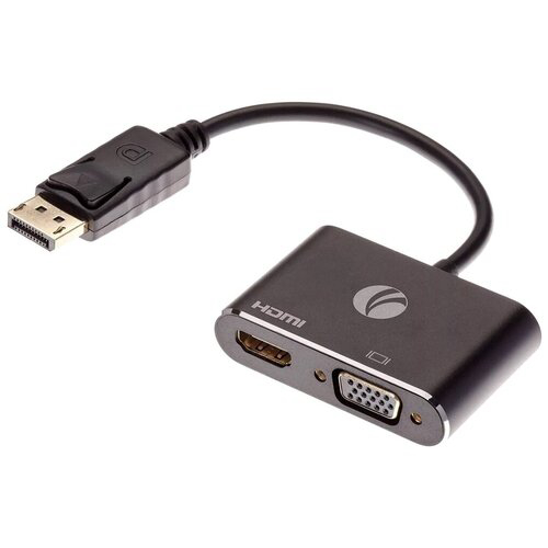 Кабель-переходник DisplayPort(M) ---> HDMI(F)+VGA(F)4K@30Hz VCOM Allum shell<CG640M-0.15>