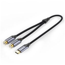 Переходник-разветвитель Vention гибкий USB-C M/2RCA F - 1м