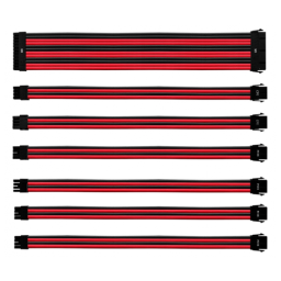 Cooler Master UNIVERSAL PSU EXTENSION CABLE KIT WITH PVC SLEEVING - Red & Black