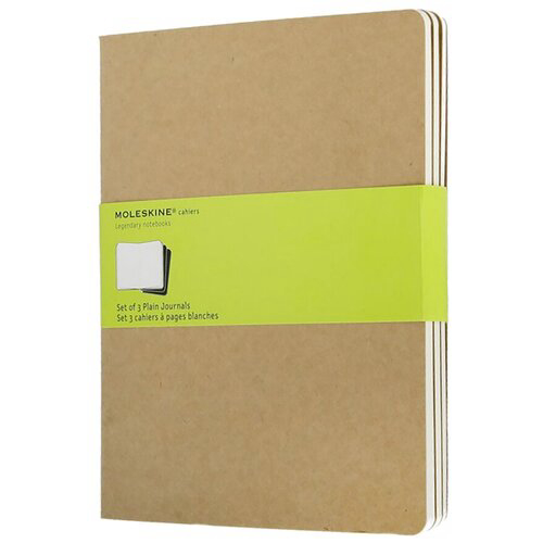 Блокнот Moleskine CAHIER JOURNAL QP423 XLarge 190х250мм обложка картон 120стр. нелинованный бежевый (3шт)