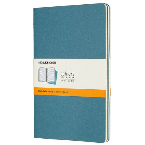 Блокнот Moleskine CAHIER JOURNAL CH016B44 Large 130х210мм обложка картон 80стр. линейка голубой (3шт)