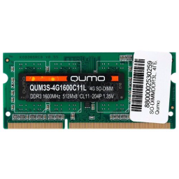 QUMO DDR3 SODIMM 4GB QUM3S-4G1600C11L PC3-12800, 1600MHz, 1.35V