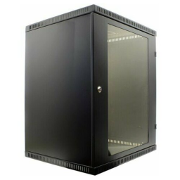 Шкаф коммутационный NT WALLBOX 15-65 B (084703) настенный 15U 600x520мм пер.дв.стекл направл.под закл.гайки 225кг черный 470мм 25кг 744мм IP20 сталь