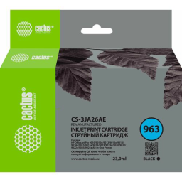 Картридж струйный Cactus CS-3JA26AE 963 черный пигментный (23мл) для HP OfficeJet 9010/9012/9013/9014/9015/9016/9019/9020/9025