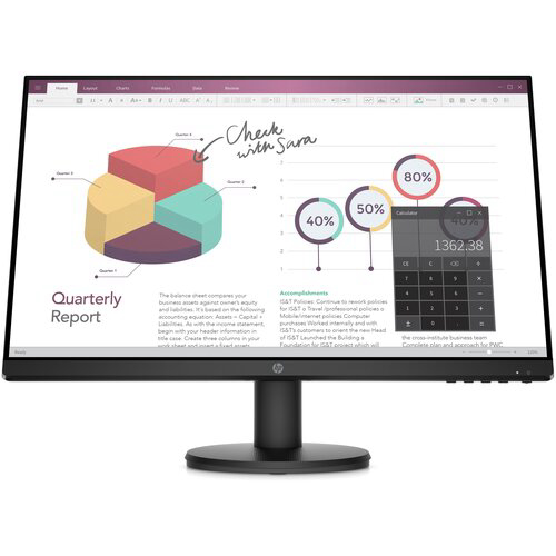 Монитор LCD HP 23.8&quot; P24v G4 черный {1920x1080 60Hz 5ms  250cd 1000:1 D-Sub HDMI1.4} [9TT78AA]