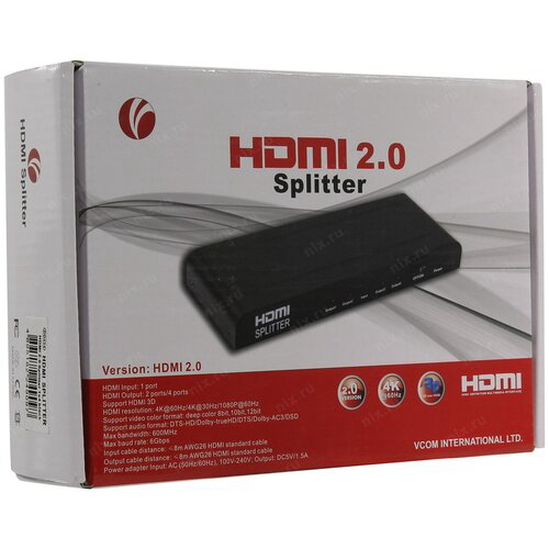 Разветвитель HDMI 1X4 DD424 VCOM