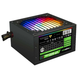 Блок питания GameMax VP-600-RGB 600 Вт [ATX vATX 12V 2.31, APFC, 120 x 120 мм fan, 4+4 pin CPU, 6+2 pin x2 PCI-E, 5 SATA]