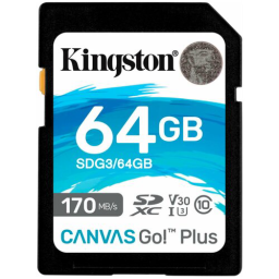 Карта памяти Kingston 128GB SDXC Canvas Go Plus 170R C10 UHS-I U3 V30 (SDG3/128GB)