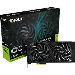 Видеокарта Palit GeForce RTX 4060 8192Mb, Dual OC 8G (NE64060T19P1-1070D) 1xHDMI, 3xDP, Ret