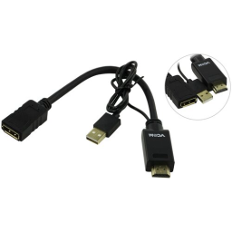 Кабель-переходник HDMI(M) +USB---> DP(F) 0.15m  4K*60Hz VCOM<CG599E>