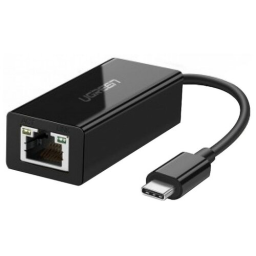 Адаптер UGREEN US236 (50307) USB-C 3.1 GEN1 Male to 10/100/1000Mbps Ethernet Adapter. Цвет: черный