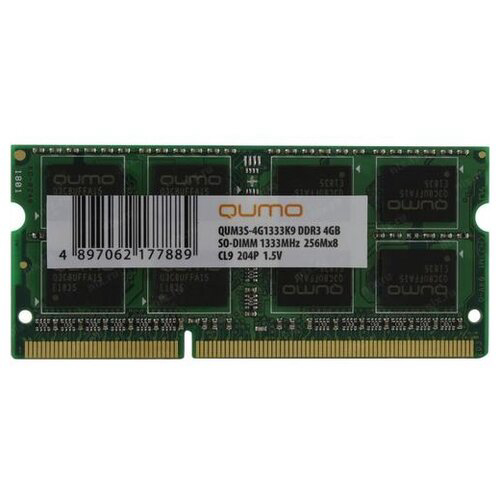 QUMO DDR3 SODIMM 4GB QUM3S-4G1333K9(R) PC3-10600, 1333MHz