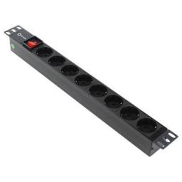 5bites PDU819P-08 Блок розеток  8S / PVC / SWITCH / 1U / 19"