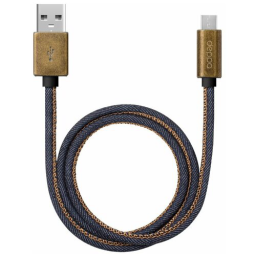 Кабель USB-MicroUSB 1.2m синий Deppa (72276) медь/джинса