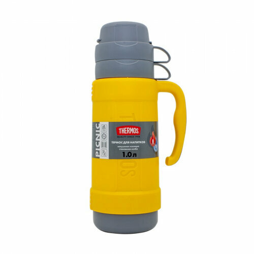 Thermos Термос со стеклянной колбой Picnic 40 Series, желтый, 1 л.