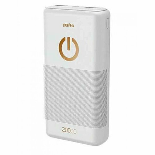 Perfeo Powerbank 20000 mah + Micro usb /In Micro usb /Out USB 1 А, 2.1A/ White (PF_B4299)