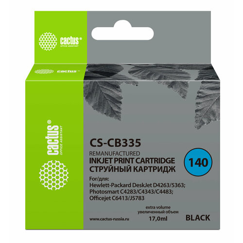 Картридж струйный Cactus CS-CB335 №140 черный (17мл) для HP DJ D4263/D4363