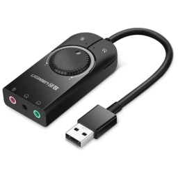 Звуковая карта внешняя UGREEN CM129 (50599) USB External Stereo Sound Adapter 1m - Black