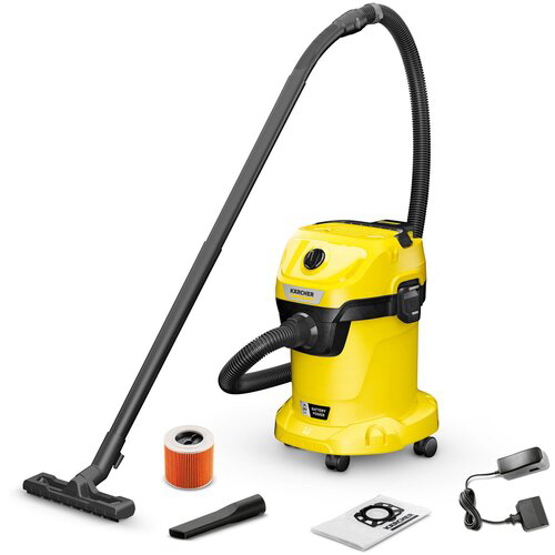 Строительный пылесос Karcher WD 3-18 225Вт (уборка: сухая/влажная) желтый