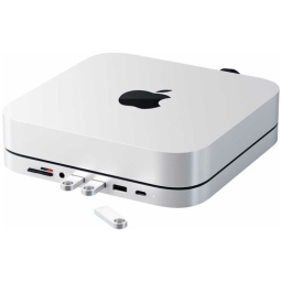 USB док станция с подставкой Satechi Mac Mini Stand & Hub для Mac Mini серебристый.