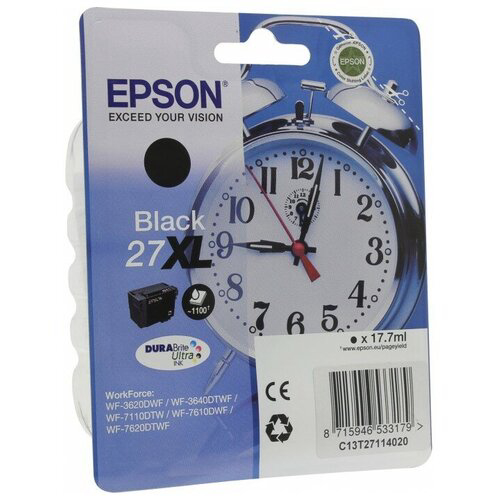 Картридж струйный Epson T2711 C13T27114022 черный (1100стр.) (17.7мл) для Epson WF7110/7610/7620