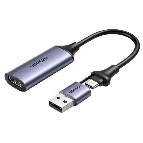 Внешняя карта видеозахвата UGREEN CM489 (40189) Video Capture Card Single HDMI Input. Цвет: серый