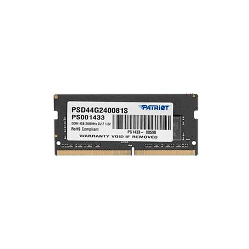 Оперативная память SO-DIMM 4 Гб DDR4 2400 МГц Patriot (PSD44G240081S) PC-19200