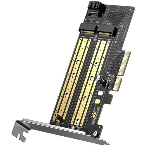 Плата расширения UGREEN CM302 (70504) M.2 M-Key+M.2 B-Key to PCI-E 3.0 × 4 Expansion Card - Black