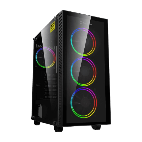 Корпус Mid-Tower GameMax Draco XD черный [закаленное стекло, 4 x 120 мм, 0.5 мм] [MFG. A363-TA]